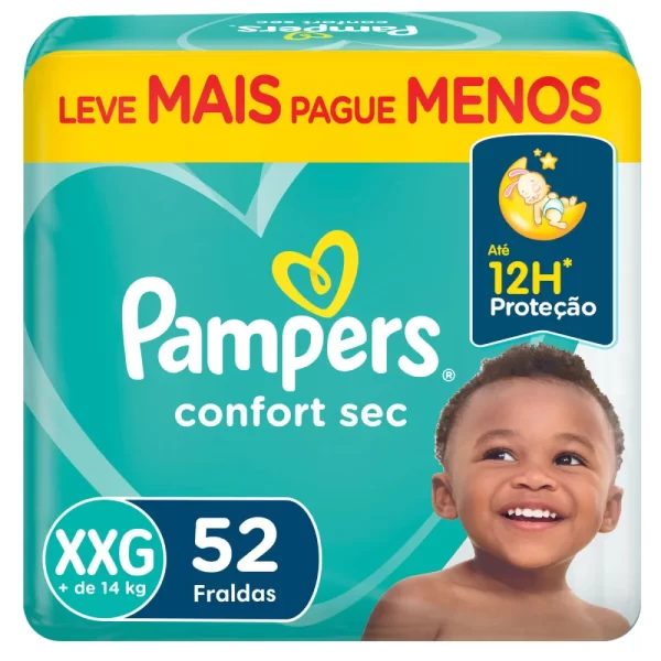 Pampers Confort Sec Tam XXG - 52 Unidades