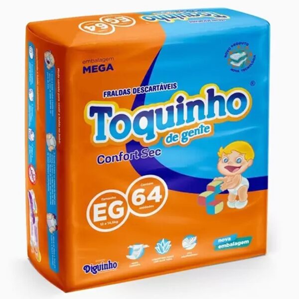 Fralda Toquinho Tam EG - 64 Unidades