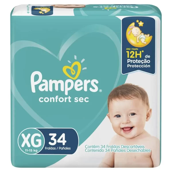 Pampers Confort Sec Tam XG - 34 Unidades