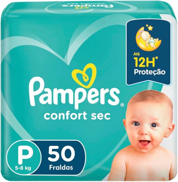 Fralda Pampers Confort Sec Tam P - 50 Unidades