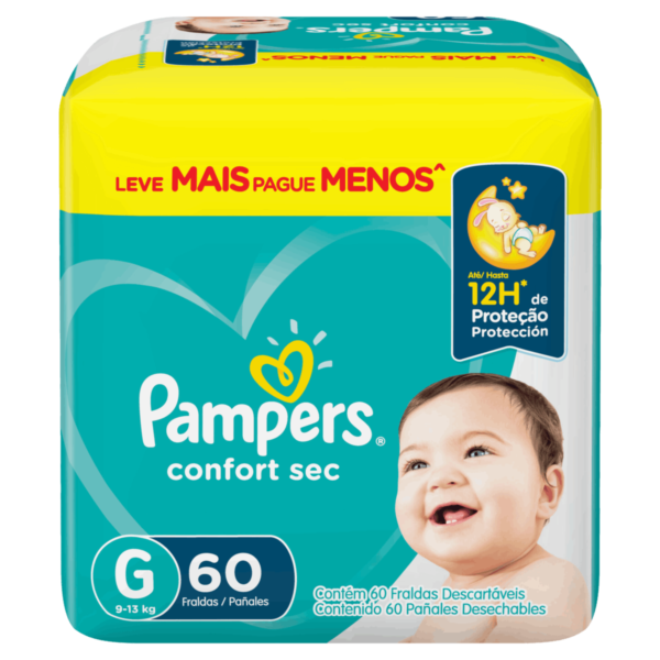 Pampers Confort Sec Tam G - 60 Unidades