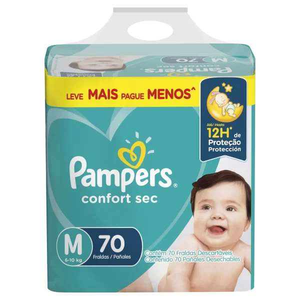 Pampers Confort Sec Tam M - 70 Unidades